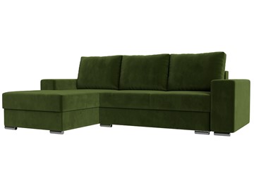 Угловой диван с оттоманкой Дрезден, Зеленый (микровельвет) НПБ в Новосибирске - предосмотр