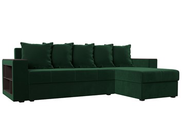 Угловой диван с оттоманкой Дубай Лайт, Зеленый (велюр) в Новосибирске - предосмотр