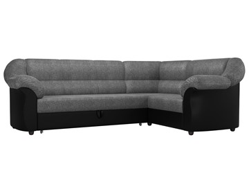 Угловой диван для гостиной Карнелла, Серый/Черный (рогожка/экокожа) в Новосибирске