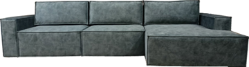 Угловой диван с оттоманкой Лофт 357х159х93 (Ремни/Тик-так) в Новосибирске - предосмотр 3