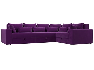 Угловой раскладной диван Майами long, Фиолетовый (микровельвет) в Новосибирске