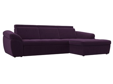 Угловой раскладной диван Мисандра, Фиолетовый (велюр) в Новосибирске