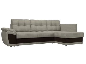 Угловой диван для гостиной Нэстор прайм, Корфу 02/Коричневый (рогожка/микровельвет) в Новосибирске