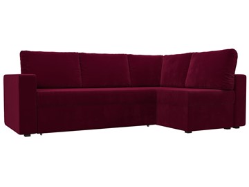 Угловой диван для гостиной Оливер, Бордовый (микровельвет) в Новосибирске