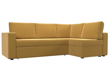 Угловой диван для гостиной Оливер, Желтый (микровельвет) в Новосибирске