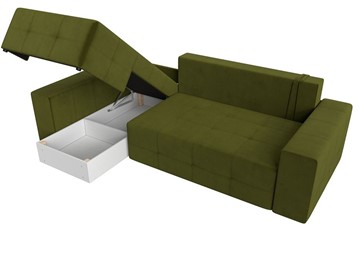 Угловой диван с оттоманкой Перри, Зеленый (микровельвет) в Новосибирске - предосмотр 3