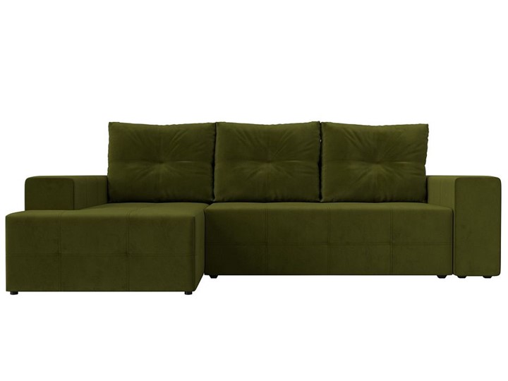 Угловой диван с оттоманкой Перри, Зеленый (микровельвет) в Новосибирске - изображение 4