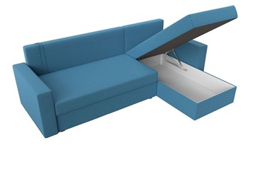 Угловой диван с оттоманкой Траумберг Лайт, Амур голубой (Рогожка) в Новосибирске - предосмотр 3