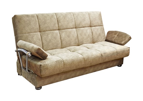 Прямой диван Милана 6 БД с хром. подлокотниками, Боннель в Новосибирске - изображение