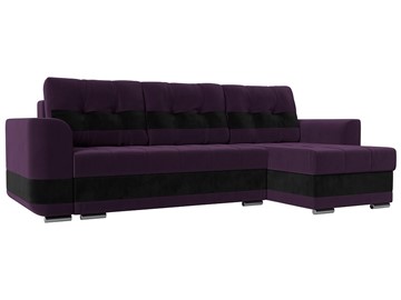 Угловой диван Честер, Фиолетовый/черный (велюр) в Новосибирске