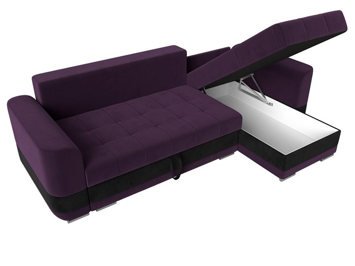 Угловой диван Честер, Фиолетовый/черный (велюр) в Новосибирске - изображение 5
