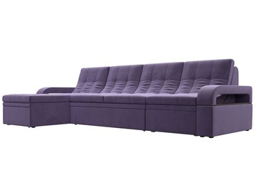 Угловой раскладной диван Лига-035 Лонг, Фиолетовый (Велюр) в Новосибирске
