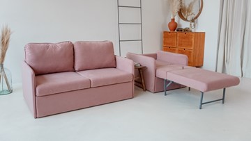 Мебельный комплект Амира розовый диван + кресло в Новосибирске - предосмотр 4
