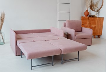 Мебельный комплект Амира розовый диван + кресло в Новосибирске - предосмотр 5