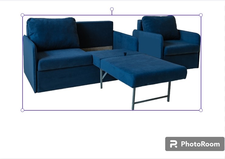Мебельный комплект Амира синий диван + кресло в Новосибирске - изображение 1