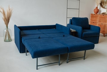 Мебельный комплект Амира синий диван + кресло в Новосибирске - предосмотр 3