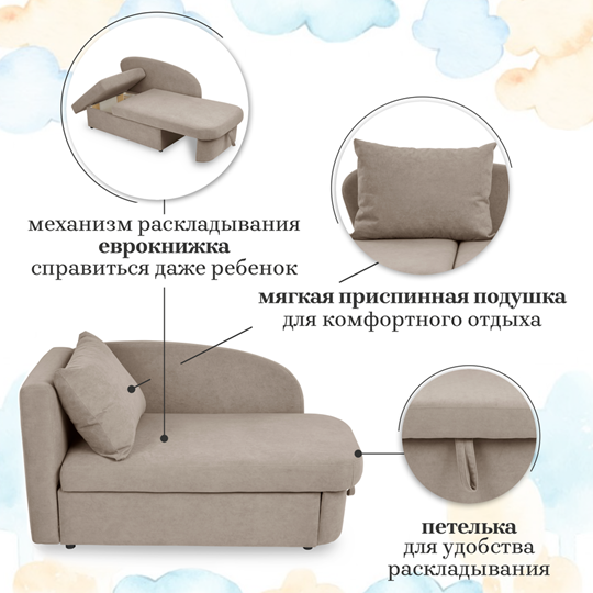 Мягкий диван левый Тедди бежевый в Новосибирске - изображение 22