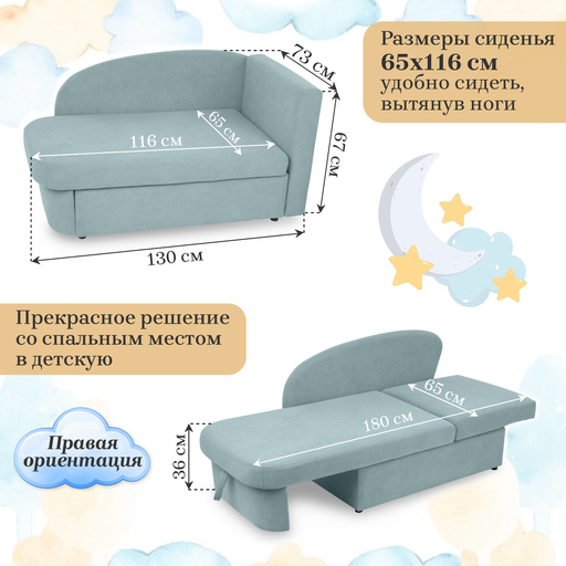 Мягкий диван правый Тедди мятный в Новосибирске - изображение 19