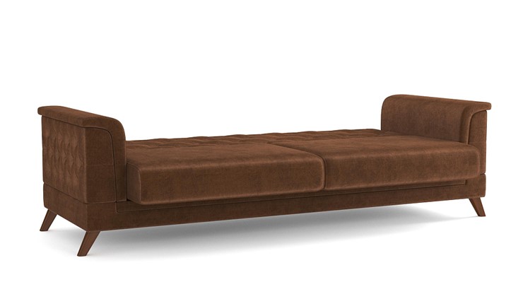 Прямой диван Амарант, велюр тенерифе шоколад в Новосибирске - изображение 1