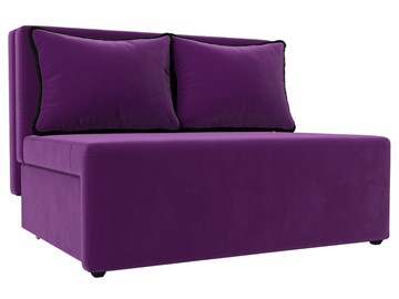 Прямой диван Лагуна, Фиолетовый/Черный (Микровельвет) в Новосибирске