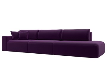 Прямой диван Лига-036 Модерн Лонг, Фиолетовый (микровельвет) в Новосибирске