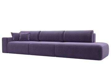 Прямой диван Лига-036 Модерн Лонг, Фиолетовый (велюр) в Новосибирске
