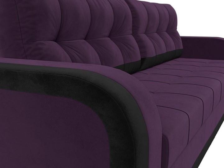 Прямой диван Марсель, Фиолетовый/черный (велюр) в Новосибирске - изображение 3