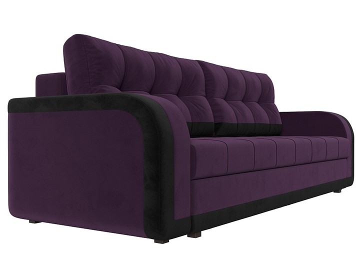 Прямой диван Марсель, Фиолетовый/черный (велюр) в Новосибирске - изображение 4