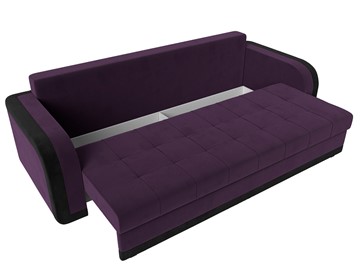 Прямой диван Марсель, Фиолетовый/черный (велюр) в Новосибирске - предосмотр 1