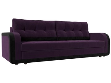 Прямой диван Марсель, Фиолетовый/черный (велюр) в Новосибирске - предосмотр