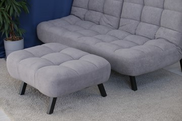 Комплект мебели Абри цвет серый диван + пуф опора металл в Новосибирске
