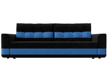 Прямой диван Честер, Черный/голубой (велюр) в Новосибирске - предосмотр 1