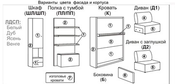 Диван Кровать-трансформер Smart (ШЛ+КД 1400+Пуф), шкаф левый, правый подлокотник в Новосибирске - предосмотр 1