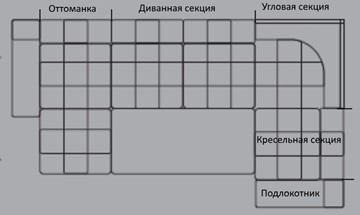 Диванная секция 3-х местная Жемчуг 2 ПДУ в Новосибирске