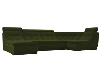 Модульный П-образный диван Холидей люкс, Зеленый (микровельвет) в Новосибирске