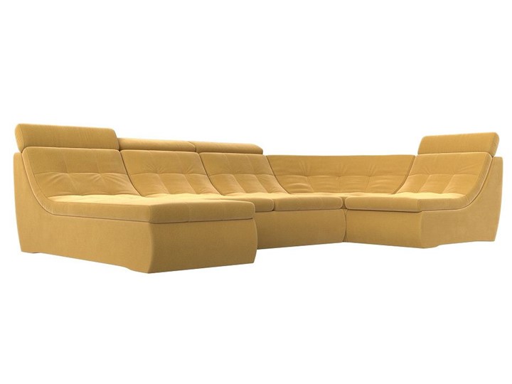 Модульный раскладной диван Холидей люкс, Желтый (микровельвет) в Новосибирске - изображение