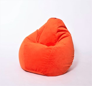Кресло-мешок Груша большое, велюр однотон, оранжевое в Новосибирске