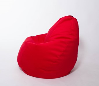 Кресло-мешок Груша большое, велюр однотон, красное в Новосибирске - предосмотр 1