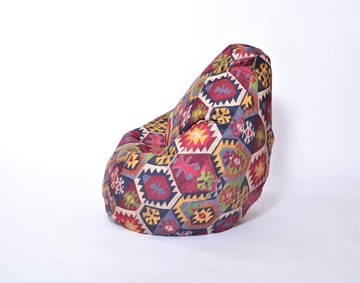 Кресло-мешок Груша малое, велюр принт, мехико графит в Новосибирске - предосмотр 1