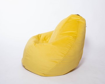 Кресло-мешок Груша малое, велюр однотон, лимонное в Новосибирске - предосмотр 1