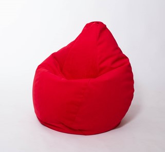 Кресло-мешок Груша большое, велюр однотон, красное в Новосибирске - предосмотр
