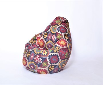 Кресло-мешок Груша среднее, велюр принт, мехико графит в Новосибирске - предосмотр
