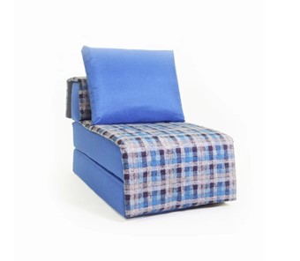 Бескаркасное кресло-кровать Харви, синий - квадро в Новосибирске - предосмотр