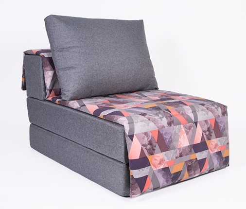 Бескаркасное кресло-кровать Харви, серый - сноу манго в Новосибирске - изображение