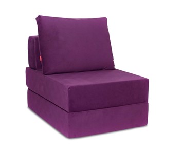 Бескаркасное кресло Окта, велюр фиолетовый в Новосибирске
