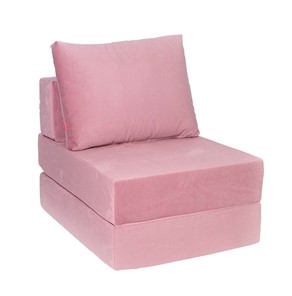 Бескаркасное кресло-кровать Окта, велюр пыльная роза в Новосибирске - предосмотр