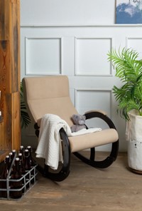Кресло-качалка в гостиную Корсика, ткань Amigo Beige 34-Т-AB в Новосибирске - предосмотр 8