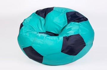 Кресло-мешок Мяч большой, бирюзово-черный в Новосибирске