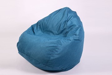 Кресло-мешок КлассМебель Юниор, рогожка синий в Новосибирске
