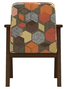 Кресло Ретро ткань геометрия коричневый, каркас орех в Новосибирске - предосмотр 2